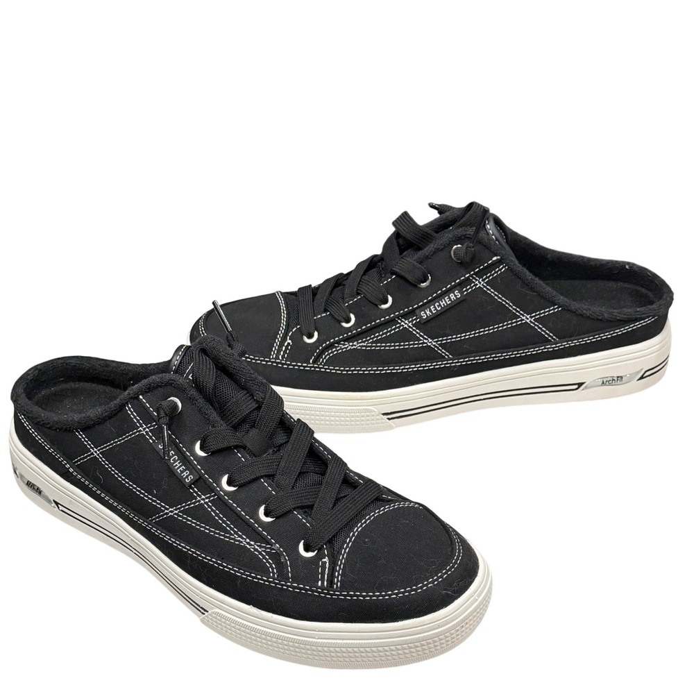 Skechers Arch Fit Arcade Find Ya There Slip On Sneakers 11 Black Comfort Mules